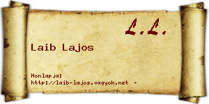 Laib Lajos névjegykártya